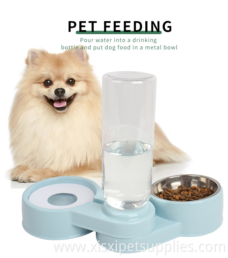 Factory Wholesale Automatic Pet Water Dispenser Slant Double Cat Dog Water Food Bowl